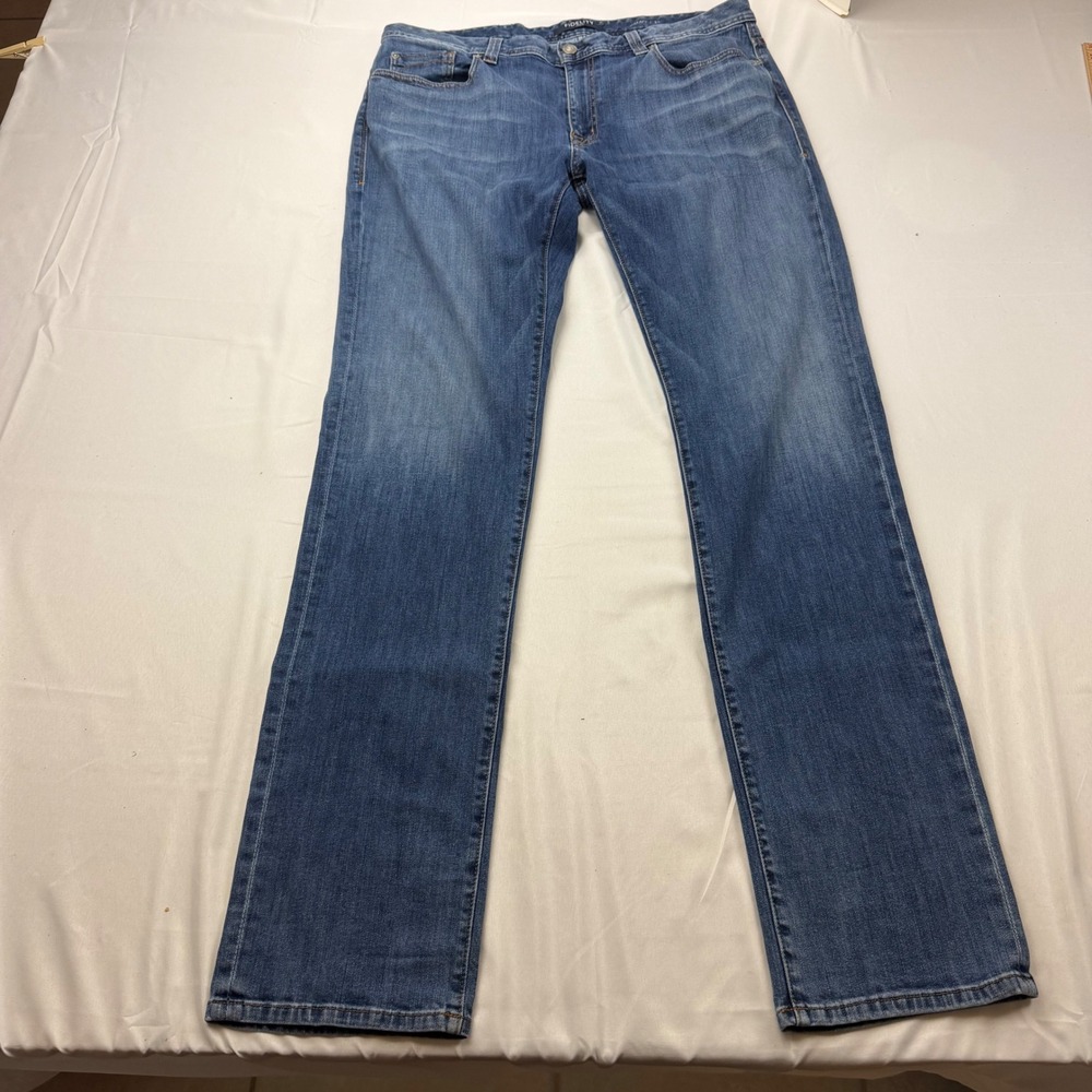 Fidelity Denim Jimmy Jeans Mens 36x36 Blue Paramount Slim Straight Stretch USA